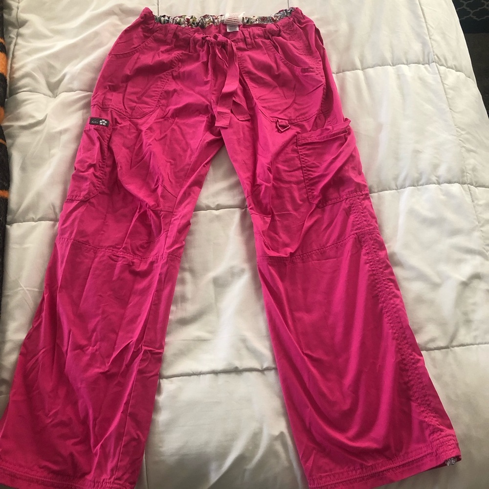 Hot pink Lindsey, koi scrub pant